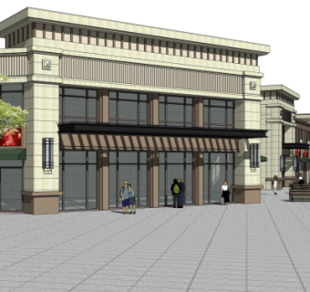 新古典沿街商业建筑su模型