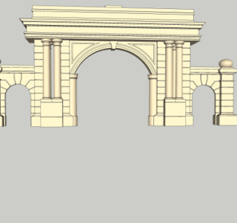 欧式园林大门免费su模型