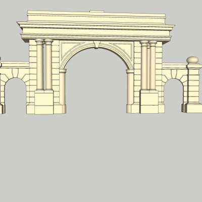 欧式园林大门su模型