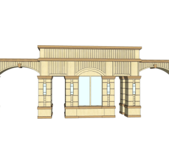 欧式小区住宅大门免费su模型