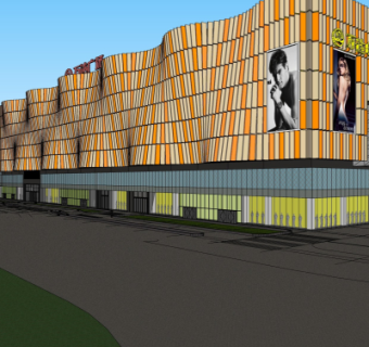 现代沿街商业建筑su模型