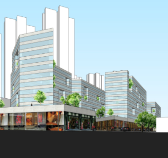 现代商业街su模型