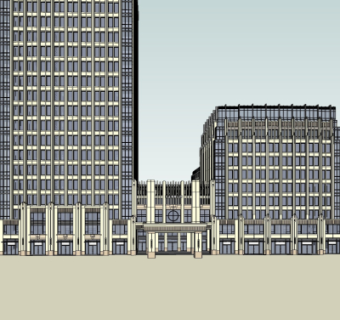 现代酒店su模型