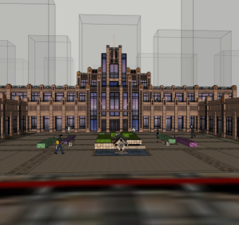 欧式住宅小区大门免费su模型