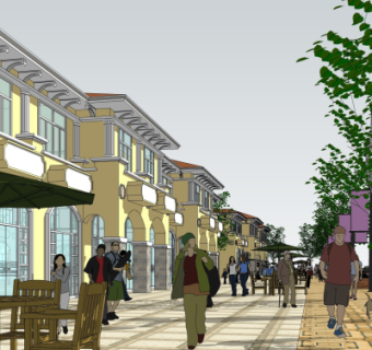 欧式沿街商业建筑su模型