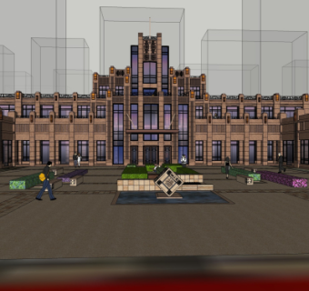 欧式小区住宅大门免费su模型