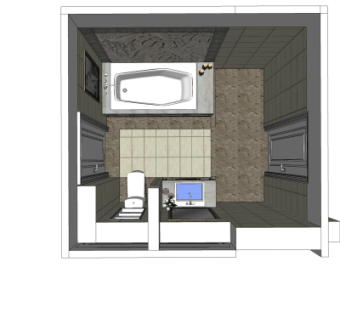 欧式卫生间浴室su模型