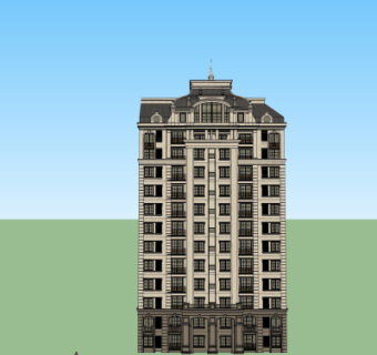 欧式高层住宅su模型