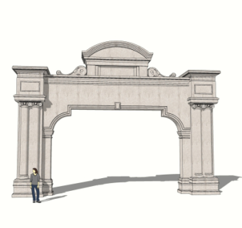 欧式园林大门免费su模型