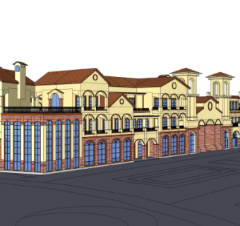 欧式沿街建筑su模型