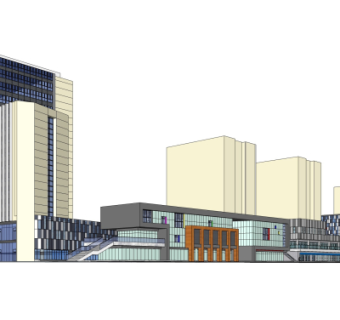 现代商业街su模型