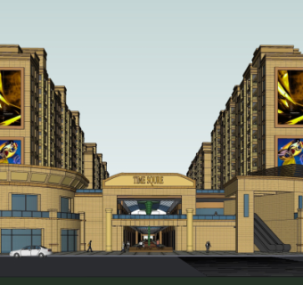 欧式商业街su模型