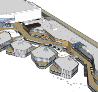 现代商业街su模型