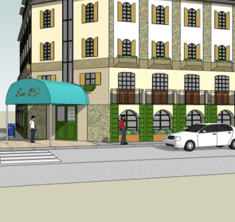 欧式商业街su模型