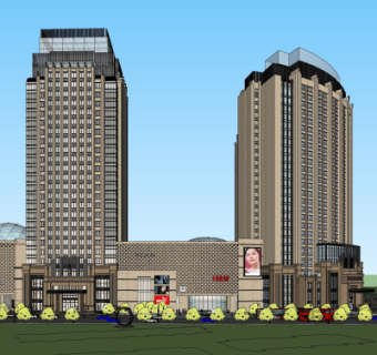 新古典办公楼su模型