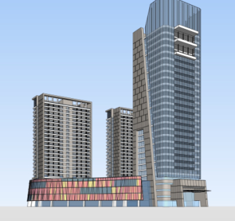 现代办公楼su模型