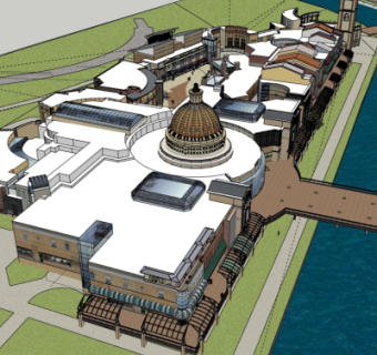 欧式商业街鸟瞰规划su模型