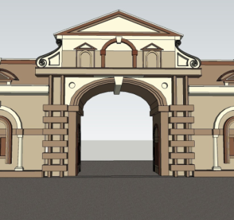 欧式园林大门免费su模型