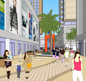 现代商业街su模型