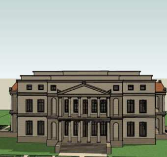 欧式市政府外观su模型