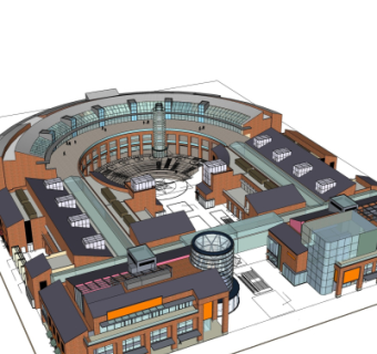 现代商业街su模型