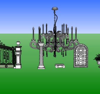 欧式铁艺大门免费su模型