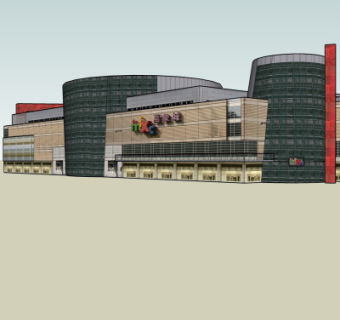 现代商业广场su模型