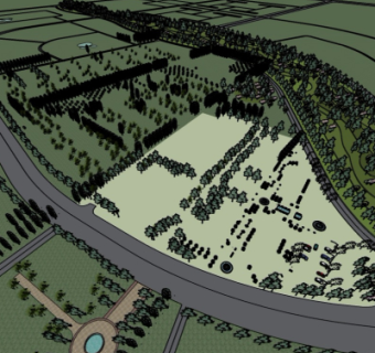现代商业街鸟瞰规划su模型