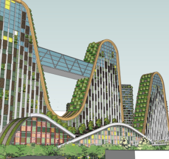 现代生态办公楼su模型