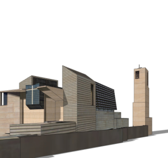 现代天主教堂su模型