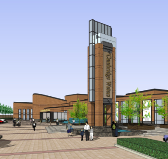 现代商业广场su模型