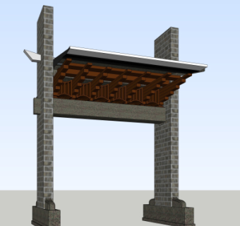 新中式牌坊免费su模型