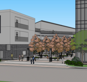 新中式商业街su模型