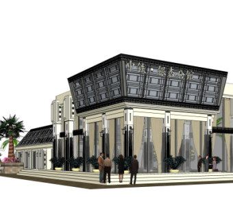 欧式酒店su模型