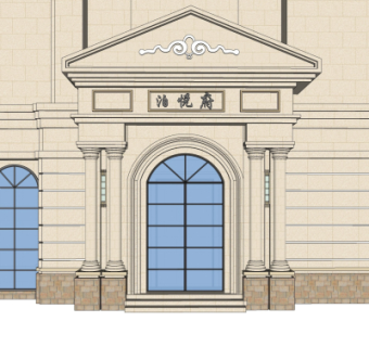 欧式酒店门头su模型