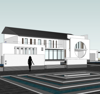 新中式商业会所su模型