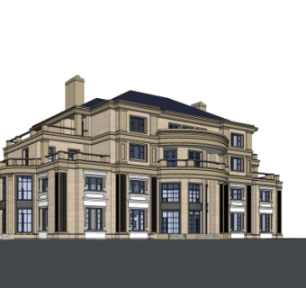 法式酒店su模型