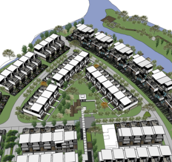 现代别墅规划su模型