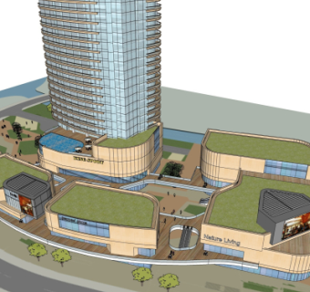 现代商业街su模型