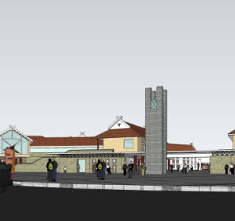 新中式商业街su模型