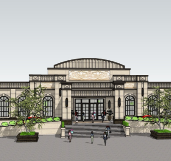 欧式高尔夫会所su模型