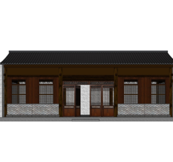 中式古建殿宇su模型