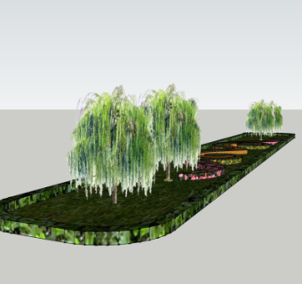 现代花坛景观su模型