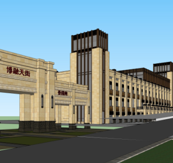 欧式沿街商业建筑su模型