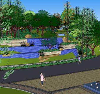 现代公园景观su模型