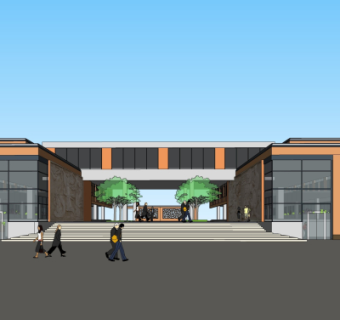 现代办公楼su模型