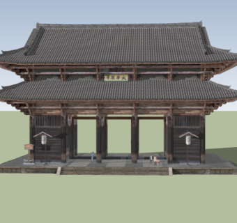 中式寺庙su模型