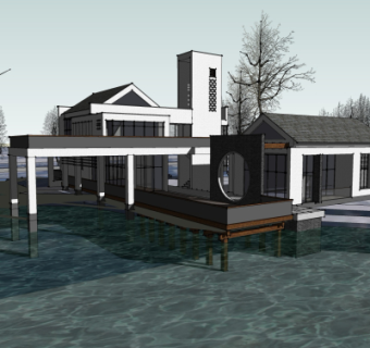 中式休闲会所su模型