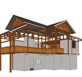 新中式酒店su模型