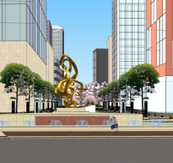 欧式商业街su模型